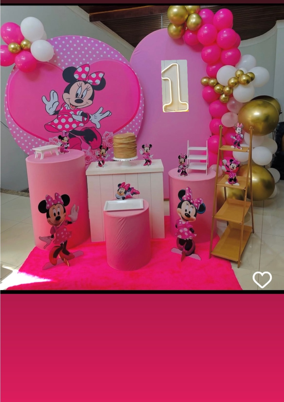 Minnie Rosa Ref 01 - Kit G1 Com Led - Pegue E Monte - Pallacius Festas