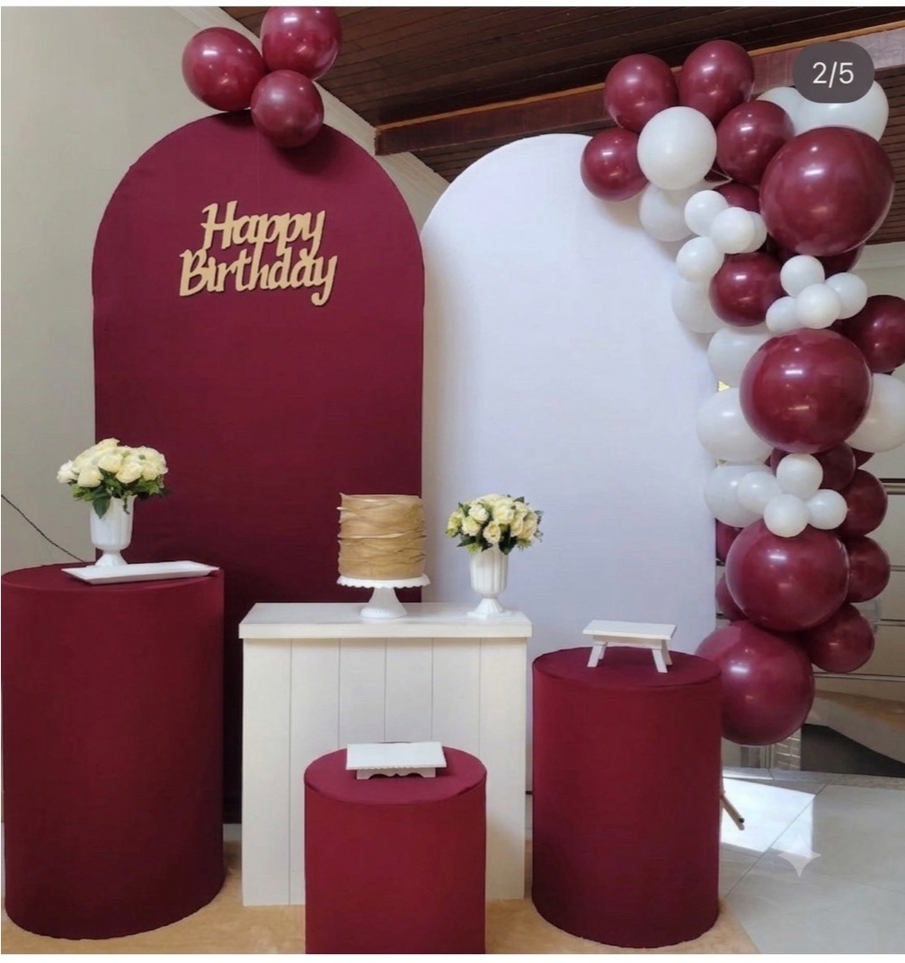 Happy Marsala E Branco- Kit Gg - Pegue E Monte - Pallacius Festas