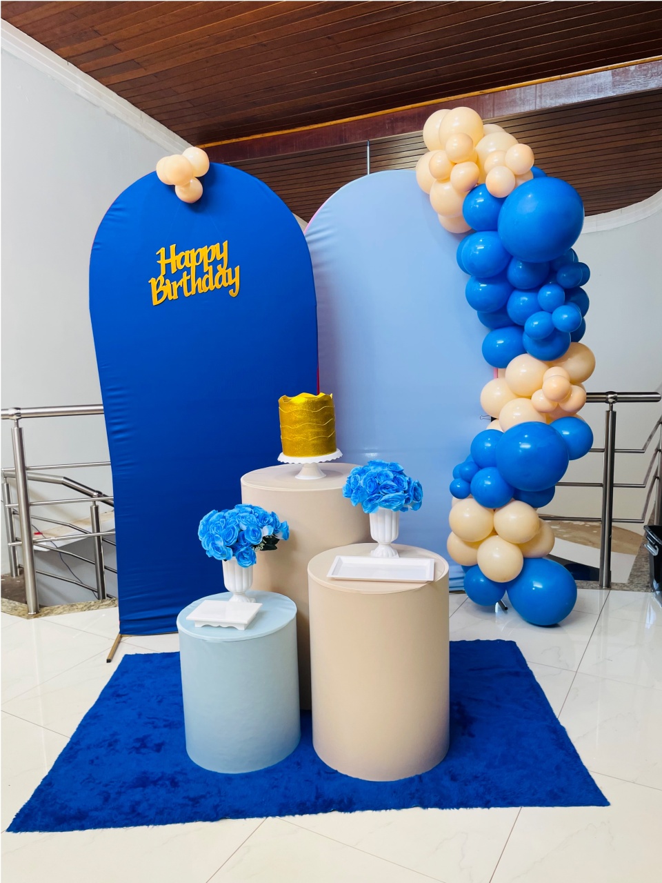 Happy Azul Bic E Azul Claro Com Bege Op 2 - Kit Duplo M - Pegue E Monte (Cópia 1) - Pallacius Festas