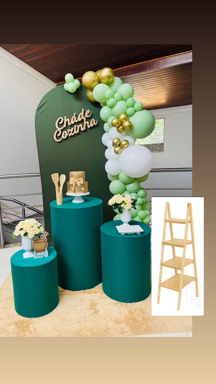Kit P1 Chá de Cozinha Verde Oliva Com Escadinha  - Pallacius Festas