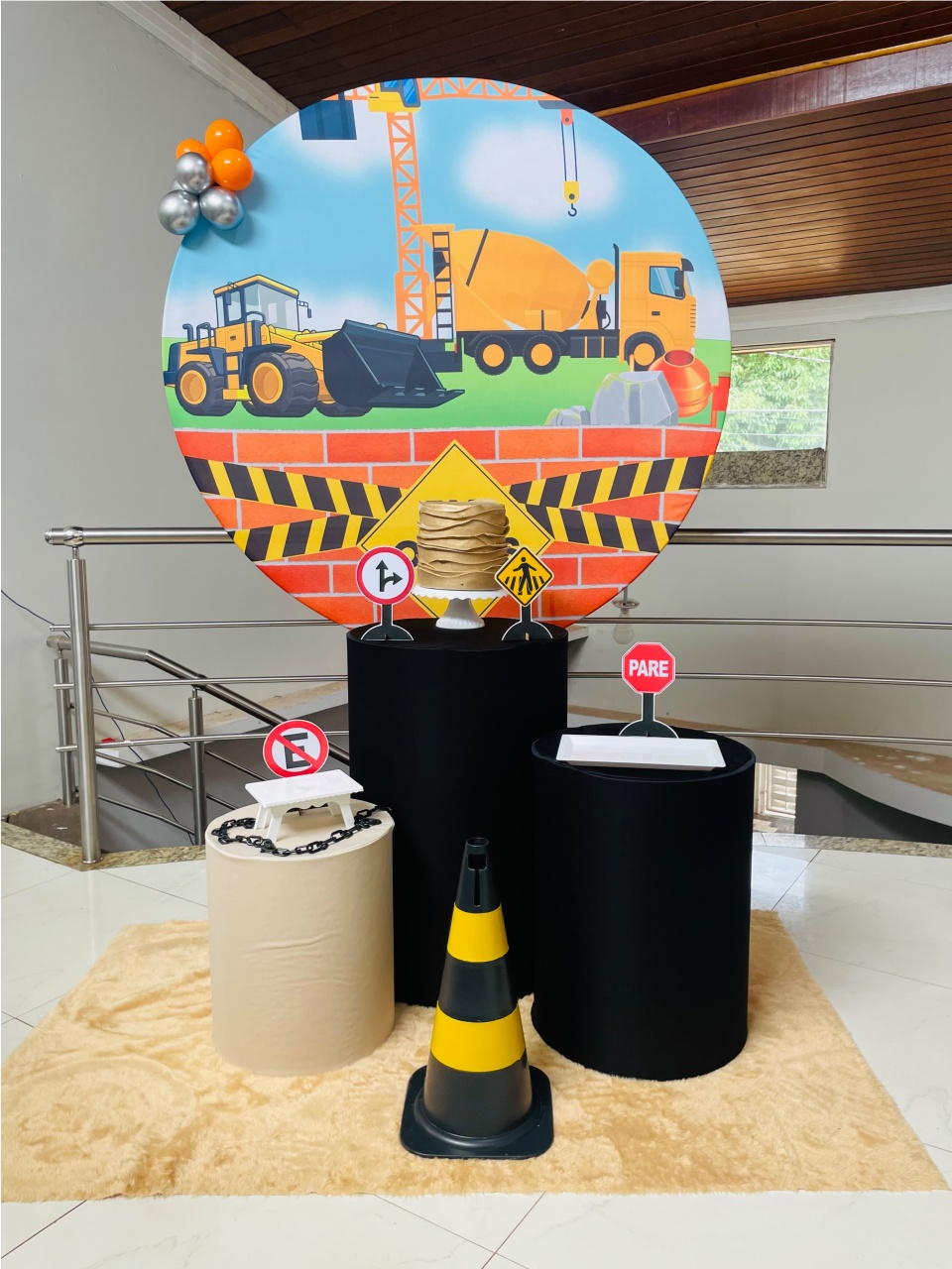 Construção Civil -Trator - Caminhão - Kit P - Pegue E Monte (Cópia 1) - Pallacius Festas
