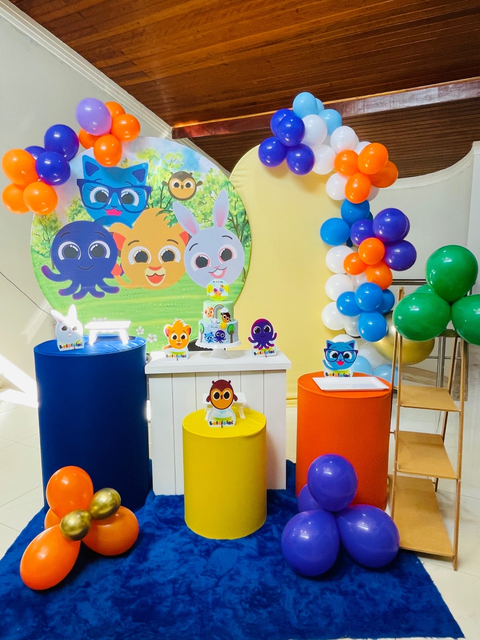 Pegue E Monte Kit Gg Bolofofos Em Tons de Azul Com Escadinha  - Pallacius Festas