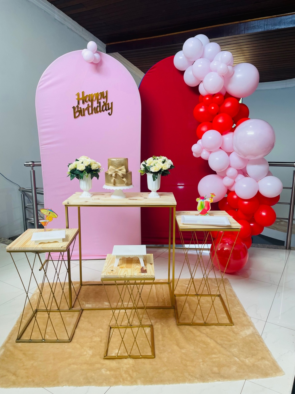 Kit Duplo G Happy Gala Rosa Bebê - Pegue E Monte  - Pallacius Festas