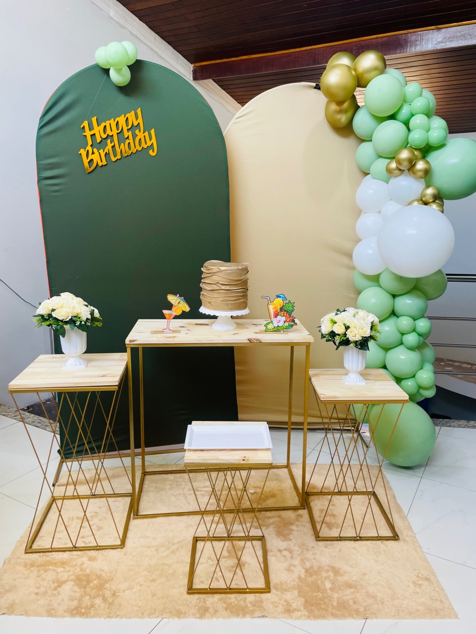 Happy Gala Verde Com Bege Kit M - Pallacius Festas