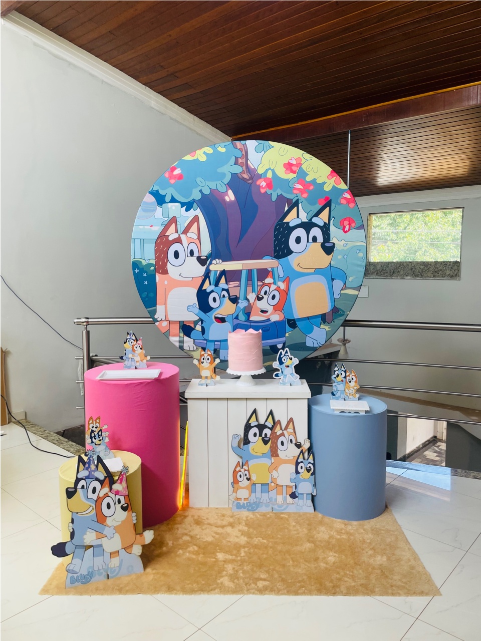 Pegue E Monte Kit M Bluey No Carro Com Rosa  - Pallacius Festas