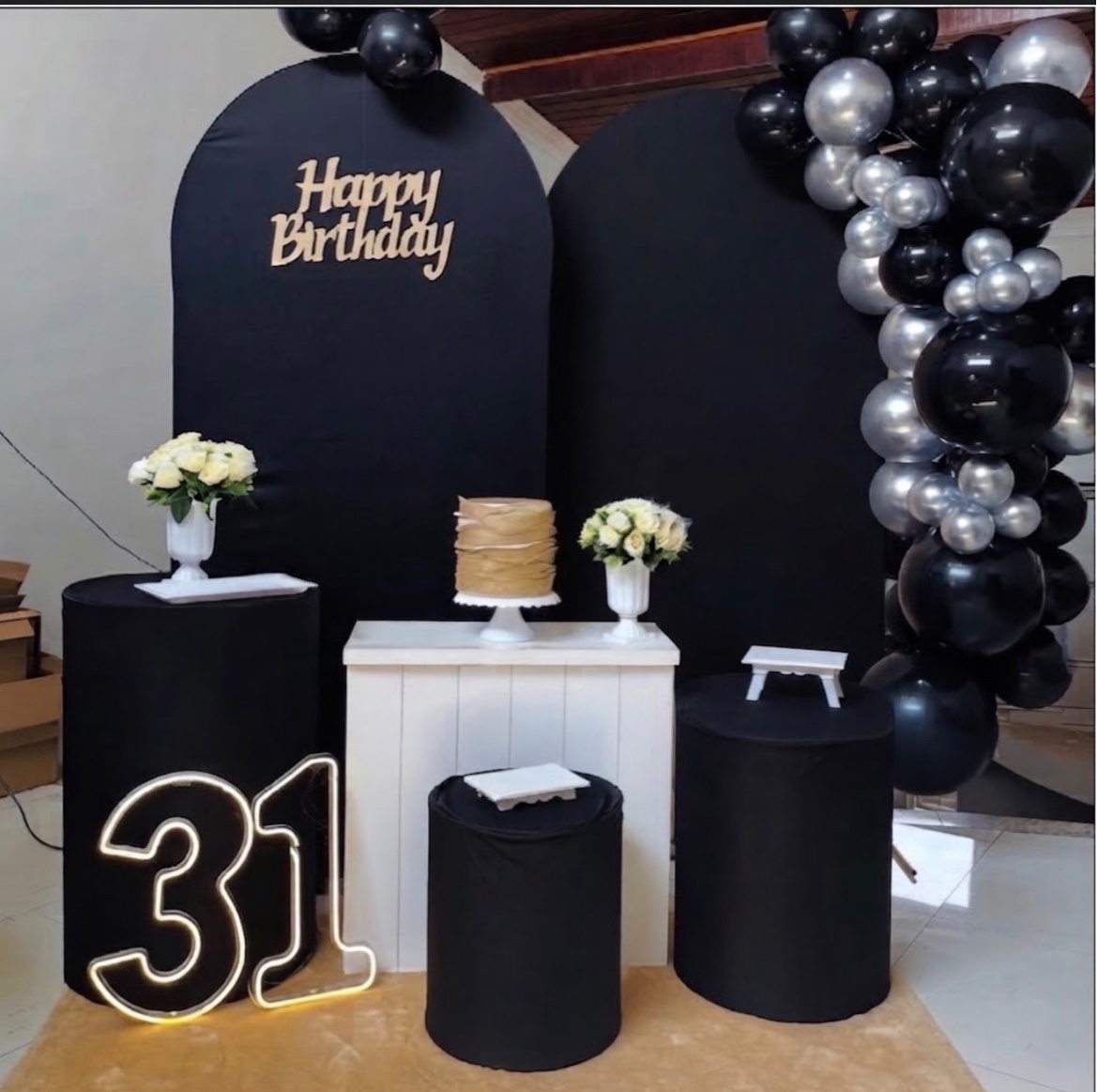 Happy Preto - Kit G2 - Pegue E Monte - Pallacius Festas