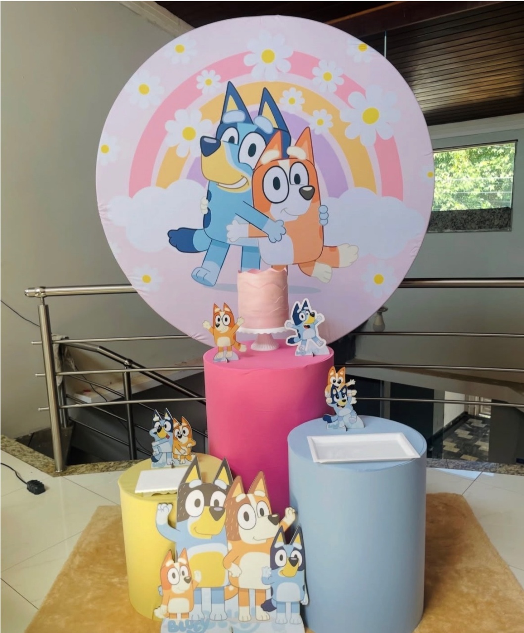 Pegue E Monte Kit P Bluey Margaridas Com Rosa - Pallacius Festas