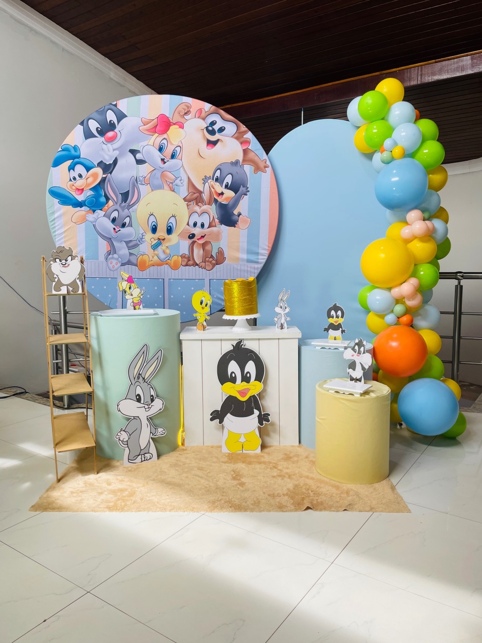 Pegue E Monte Kit Gg Baby Looney Tunes Azul  - Pallacius Festas