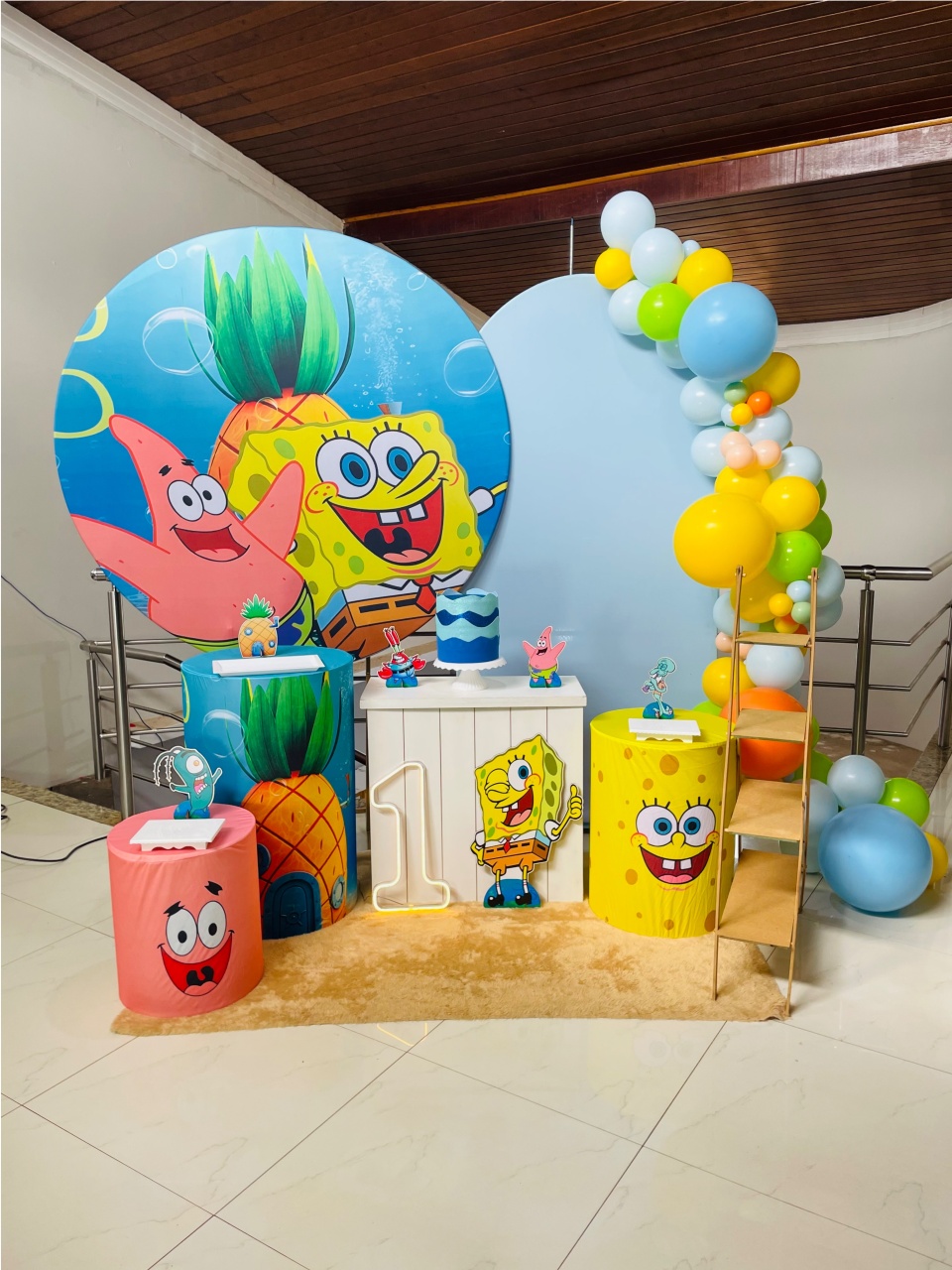 Bob Esponja - Kit G1 Com Led- Pegue E Monte - Pallacius Festas
