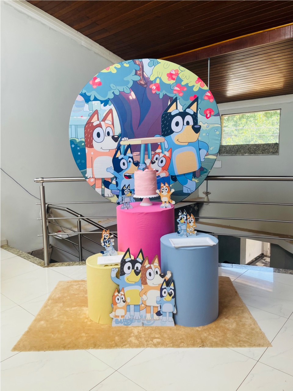 Pegue E Monte Kit P Bluey/Carro Com Rosa - Pallacius Festas