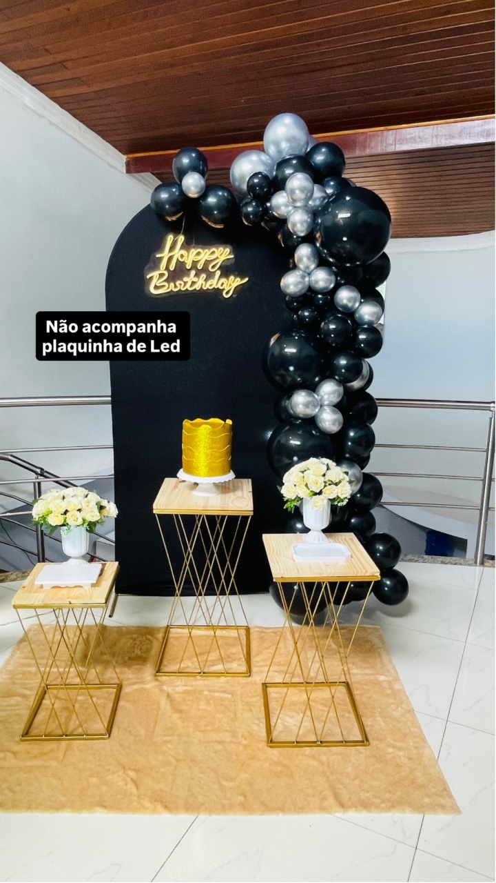 Happy Gala Preto -Kit P - Pegue E Monte - Pallacius Festas