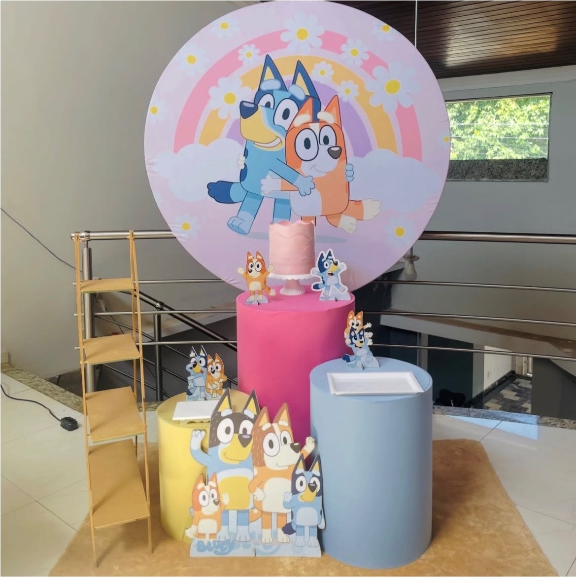 Pegue E Monte Kit P1 Bluey Margaridas Tons Rosa - Pallacius Festas
