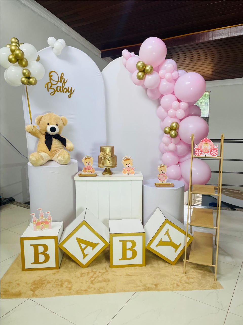 Chá de Bebê Branco B -  Kit G1- Pegue E Monte - Pallacius Festas