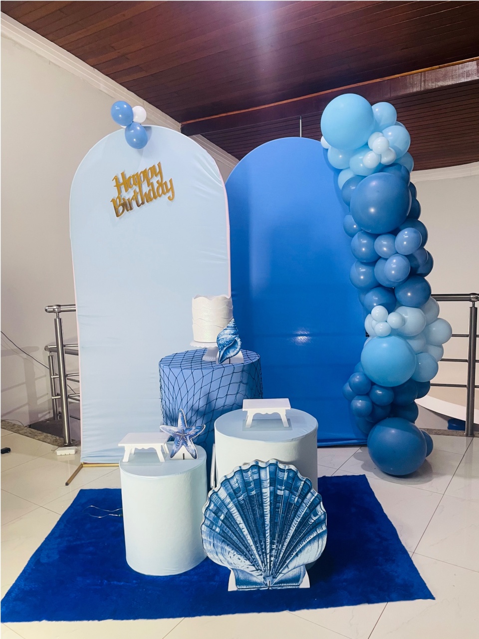 Happy Oceano Azul Claro - Kit Duplo M - Pegue E Monte (Cópia 1) - Pallacius Festas