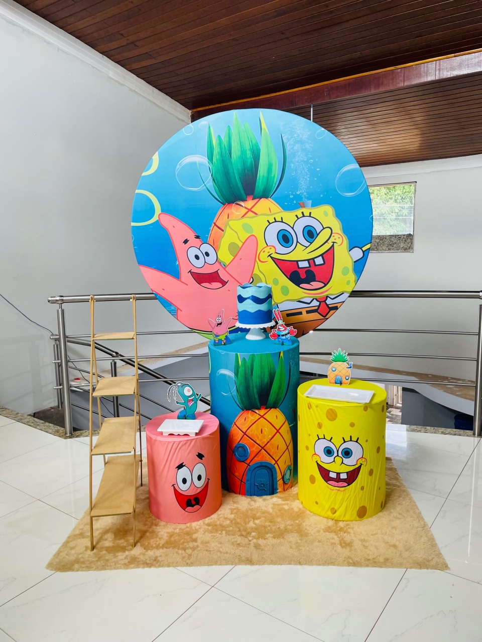 Bob Esponja Kit P1 Com Escadinha - Pegue E Monte - Pallacius Festas