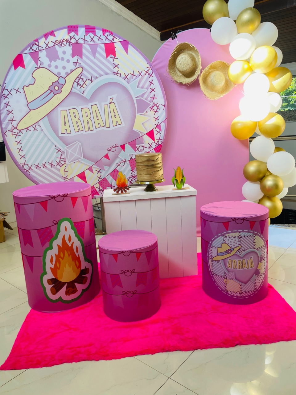 Pegue E Monte Kit G Arraia Rosa  - Pallacius Festas