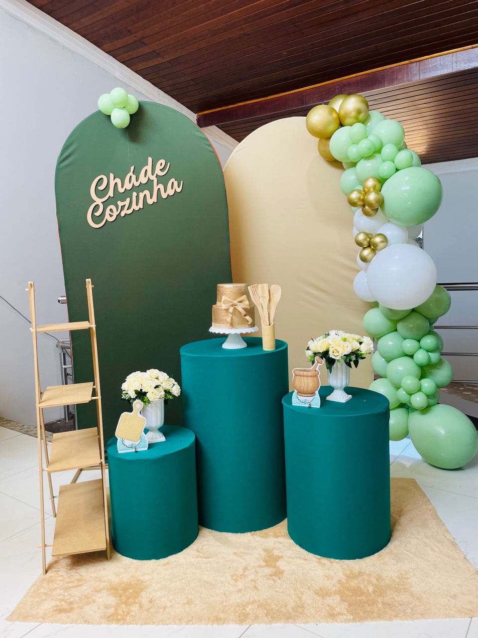 Kit P1 Chá de Cozinha Verde Oliva Com Escadinha  (Cópia) - Pallacius Festas