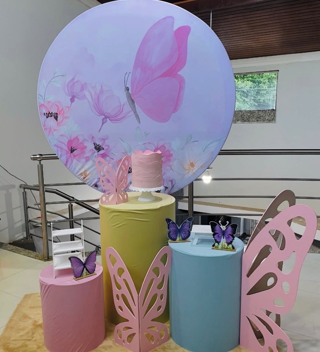 Kit P Jardim das Borboleta Rosa Com Borboletas de Chão - Pallacius Festas