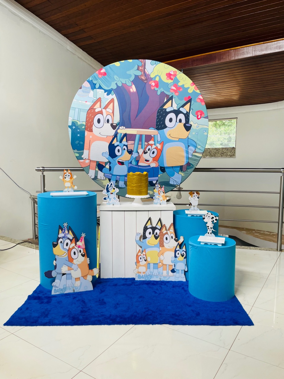 Pegue E Monte Kit M Bluey E Bingo No Carro Tons de Azul - Pallacius Festas