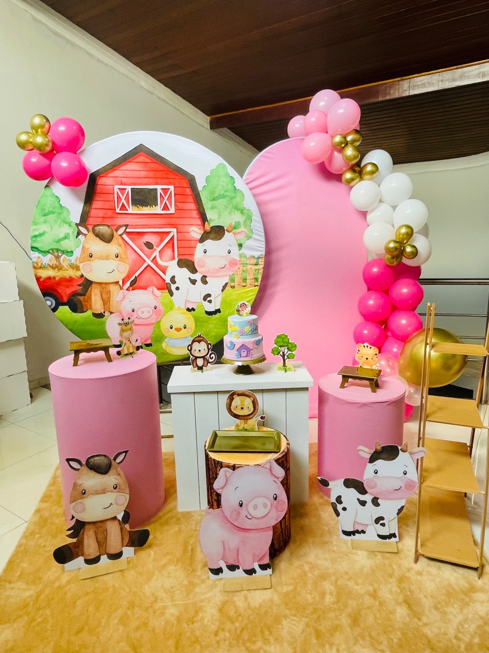 Kit Gg Fazendinha Tons de Rosa - Pallacius Festas