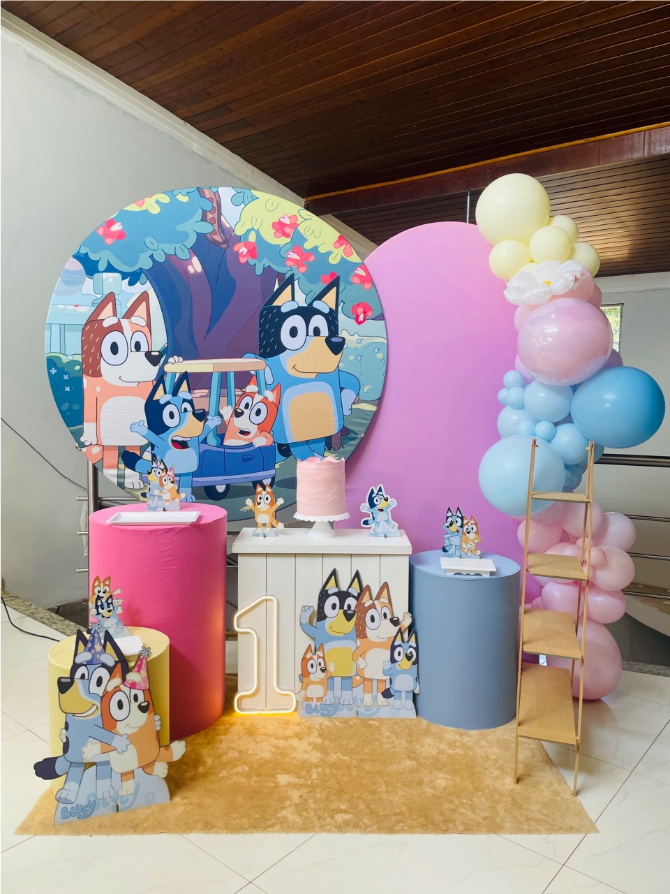 Bluey/Carros Com Rosa - Kit G1- Pegue E Monte  - Pallacius Festas