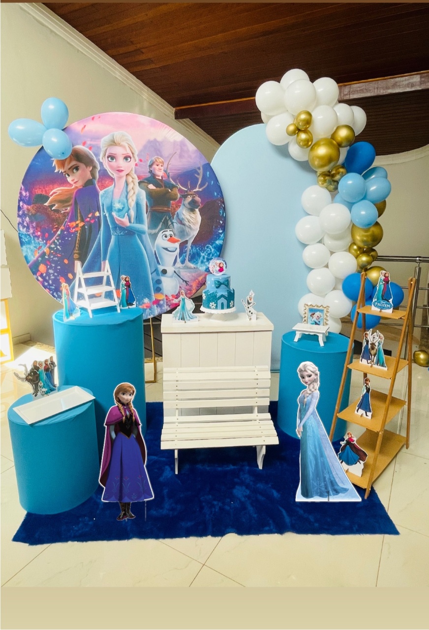 Frozen - Kit G3 Com Banquinho E Led - Pegue E Monte - Pallacius Festas