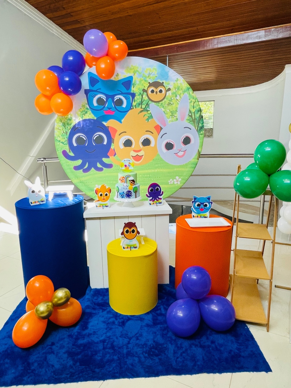 Pegue E Monte Kit M1 Bolofofos Em Tons de Azul Com Escadinha  - Pallacius Festas