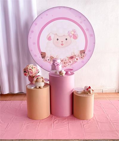 Ovelhinha Rosa E Nude Trio Cilindro - Cristina Locações 