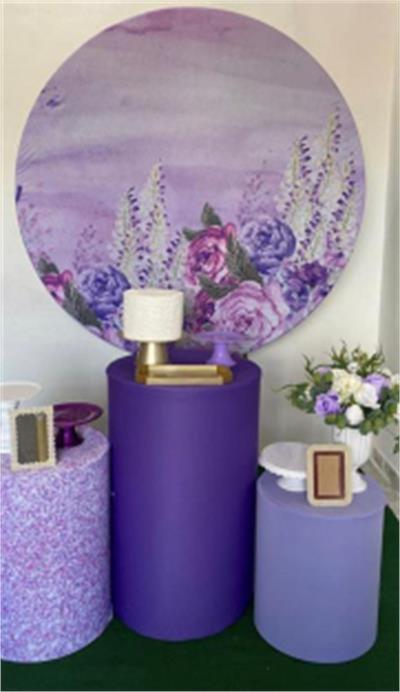 Adultos Floral Roxo Trio Cilindro - Cristina Locações 