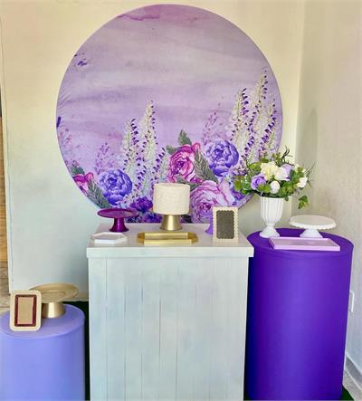 Floral Roxo Luxo 2 - Cristina Locações 