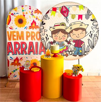 Arraiá Festa Junina Dois Paineis - Cristina Locações 