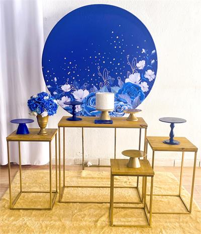 Azul Floral Mesas - Cristina Locações 