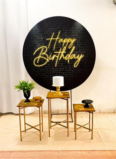 Trio Mesas Ferro Happy Birthday - Cristina Locações 