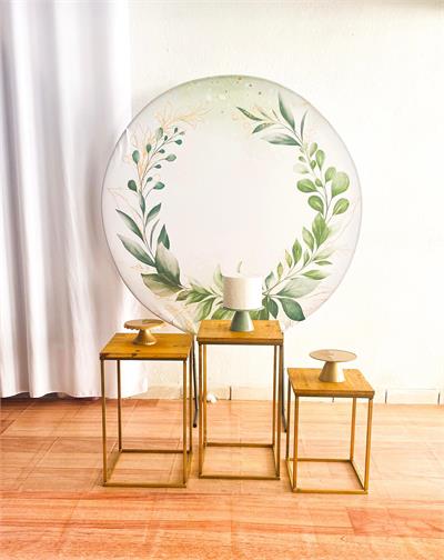 Floral Verde Trio Mesas - Cristina Locações 
