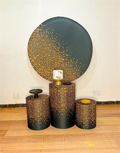 Adulto Preto/Dourado Trio Cilindro - Cristina Locações 