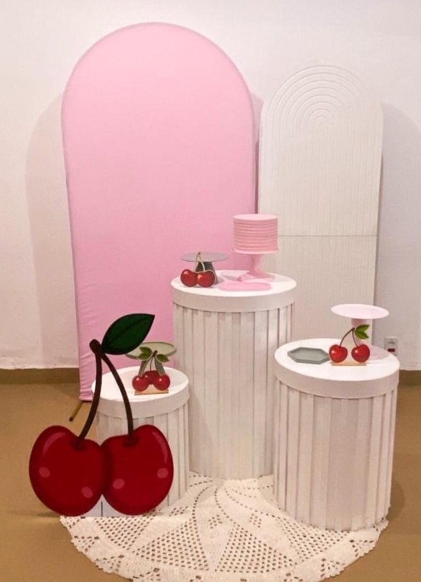 Cerejinha Rosa Ripados - Cristina Locações 