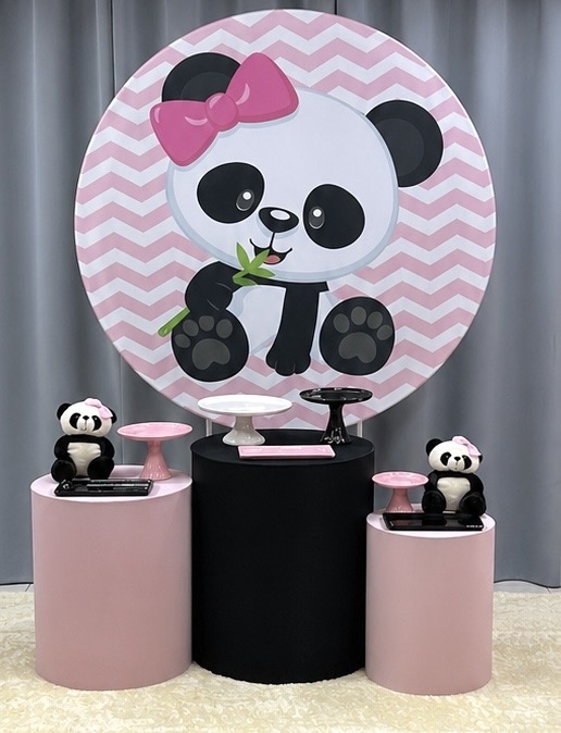 Panda Rosa - Kit P Infantil - Isabela Decorações 