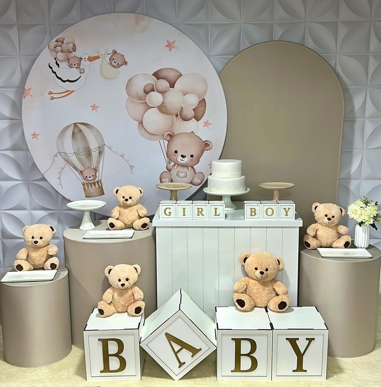 Chá Revelação - Ursinho Nude - Kit Gg Infantil - Isabela Decorações 