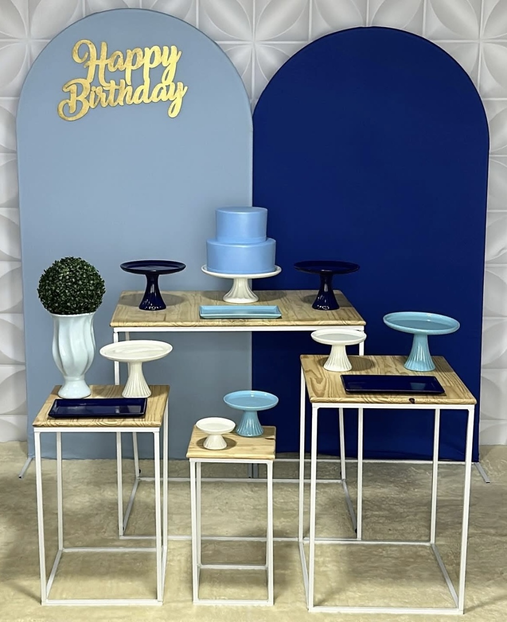 Azul Claro E Escuro - Adulto - Isabela Decorações 