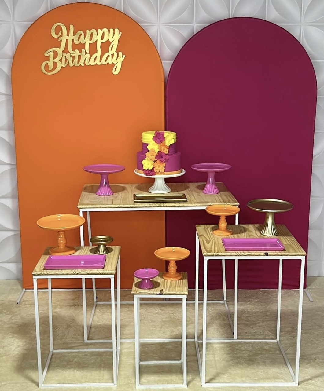 Pink E Laranjado - Adulto - Isabela Decorações 