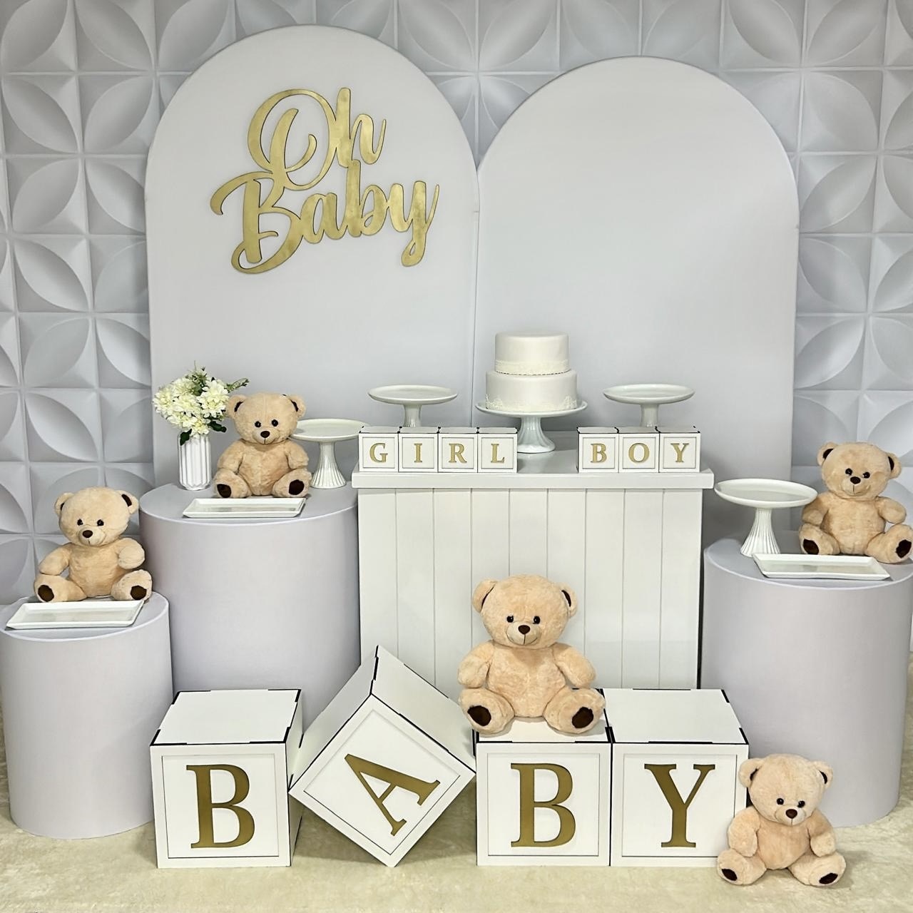 Chá Revelação - Ursinho - Kit Gg - Isabela Decorações 