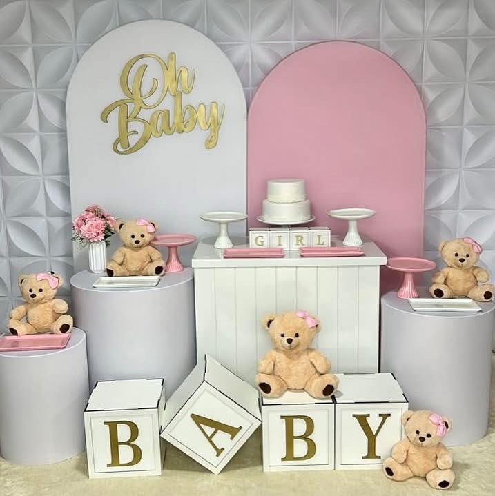 Chá de Bebê - Ursinha - Kit Gg Infantil - Isabela Decorações 