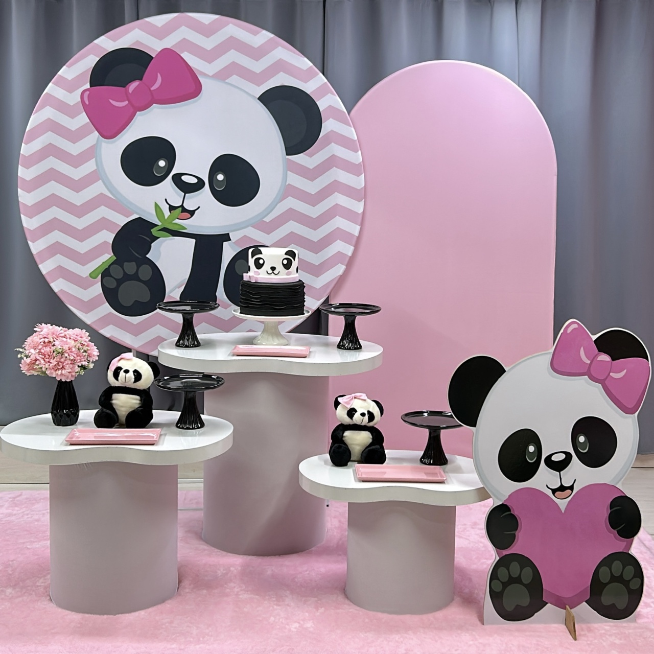 Panda Rosa - Kit G Orgânico - Isabela Decorações 