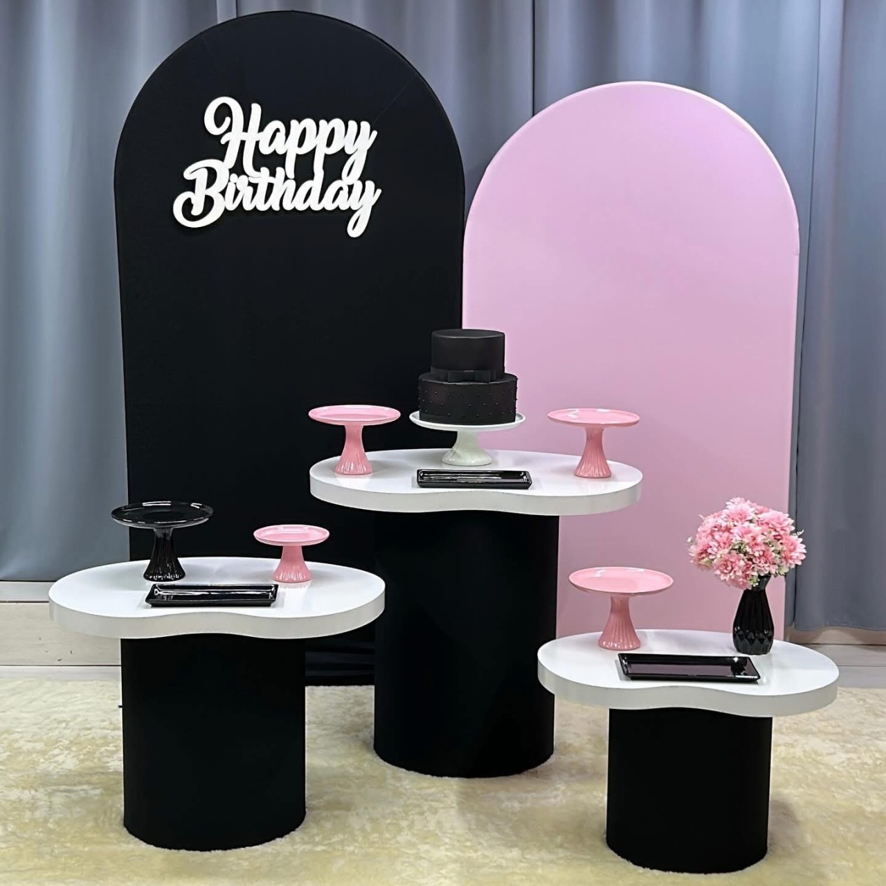 Preto E Rosa - Kit Orgânico Adulto - Isabela Decorações 