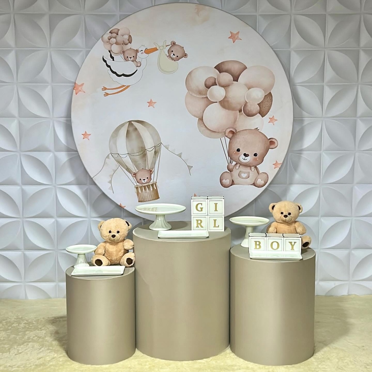 Chá Revelação - Ursinho Nude - Kit P Infantil - Isabela Decorações 