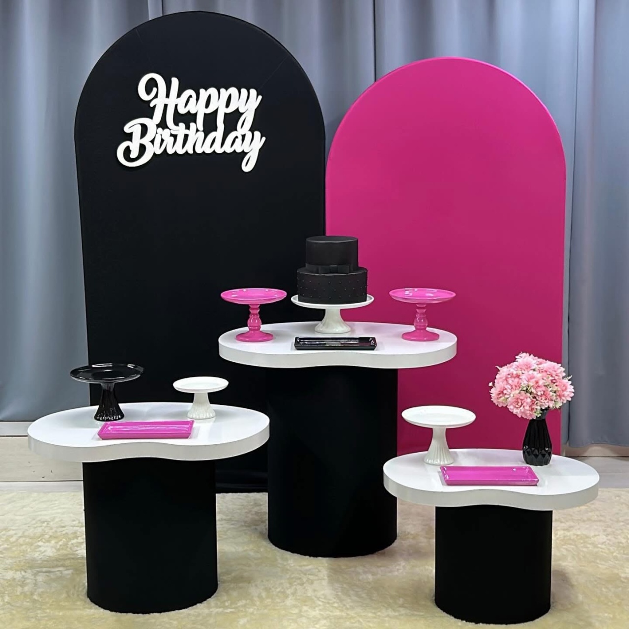 Preto E Pink - Kit Orgânico Adulto - Isabela Decorações 