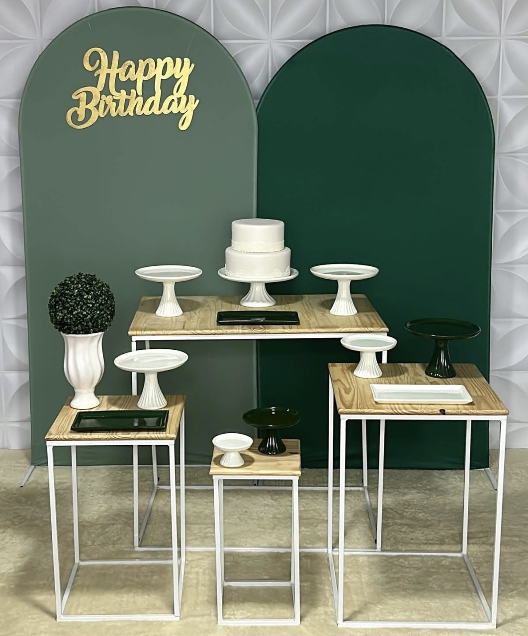 Verde E Branco - Adulto - Isabela Decorações 