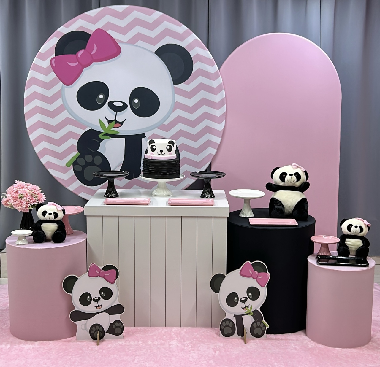 Panda Rosa - Kit Gg Infantil - Isabela Decorações 
