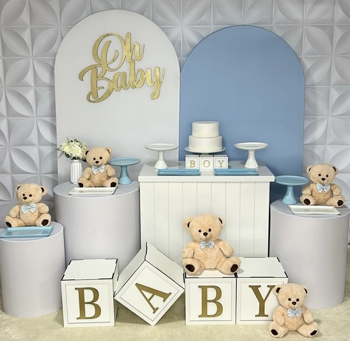 Chá de Bebê - Ursinho Menino - Kit Gg Infantil - Isabela Decorações 