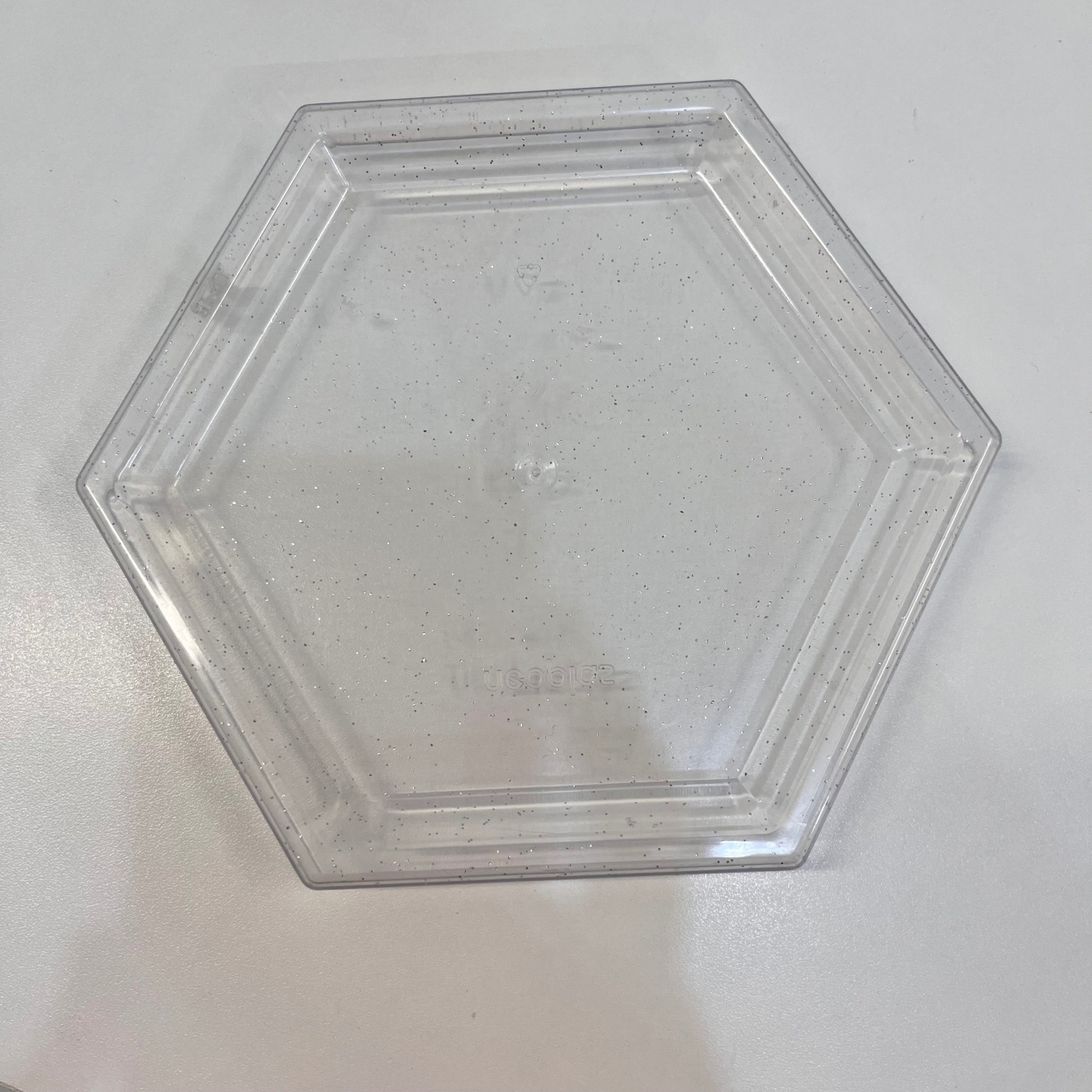 Bandejas Transparente Sextavada - alegriamagicadecoracao
